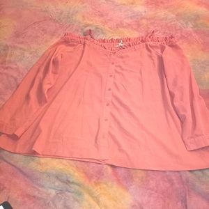Large Entro Buttons Off The Shoulder Blouse